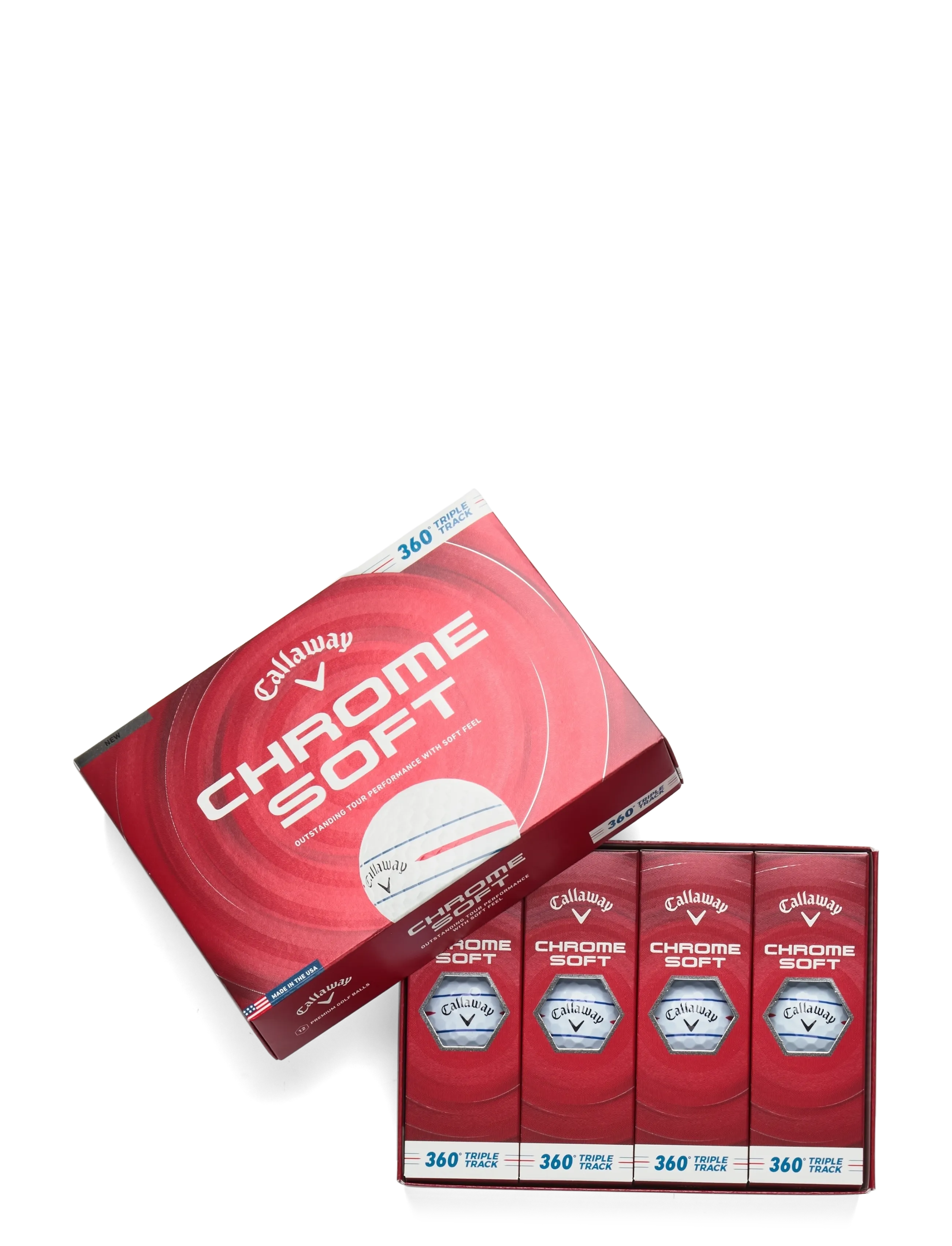 Callaway Chrome Soft 360 Triple Track 26, Mænd, Golfbolde, Hvid, Str: ONE SIZE