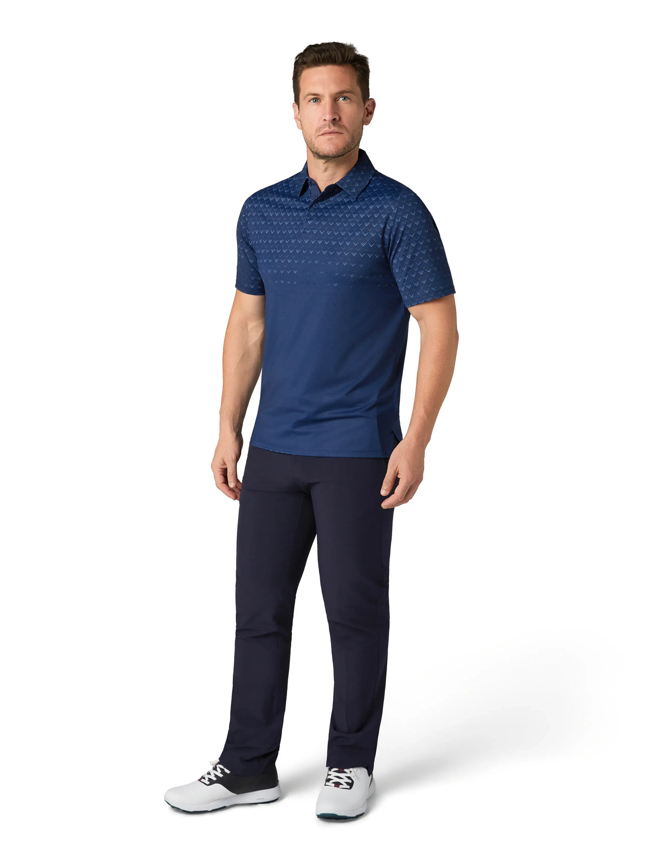Callaway Engineered Chev Ombre Print Polo - Blue - S 1