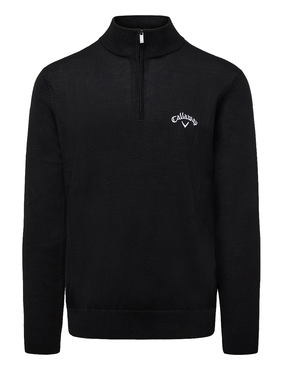 Callaway - 1/4 BLENDED MERINO ODYSSEY SWEATER - kampsunid ja vahekihid - black ink - 0