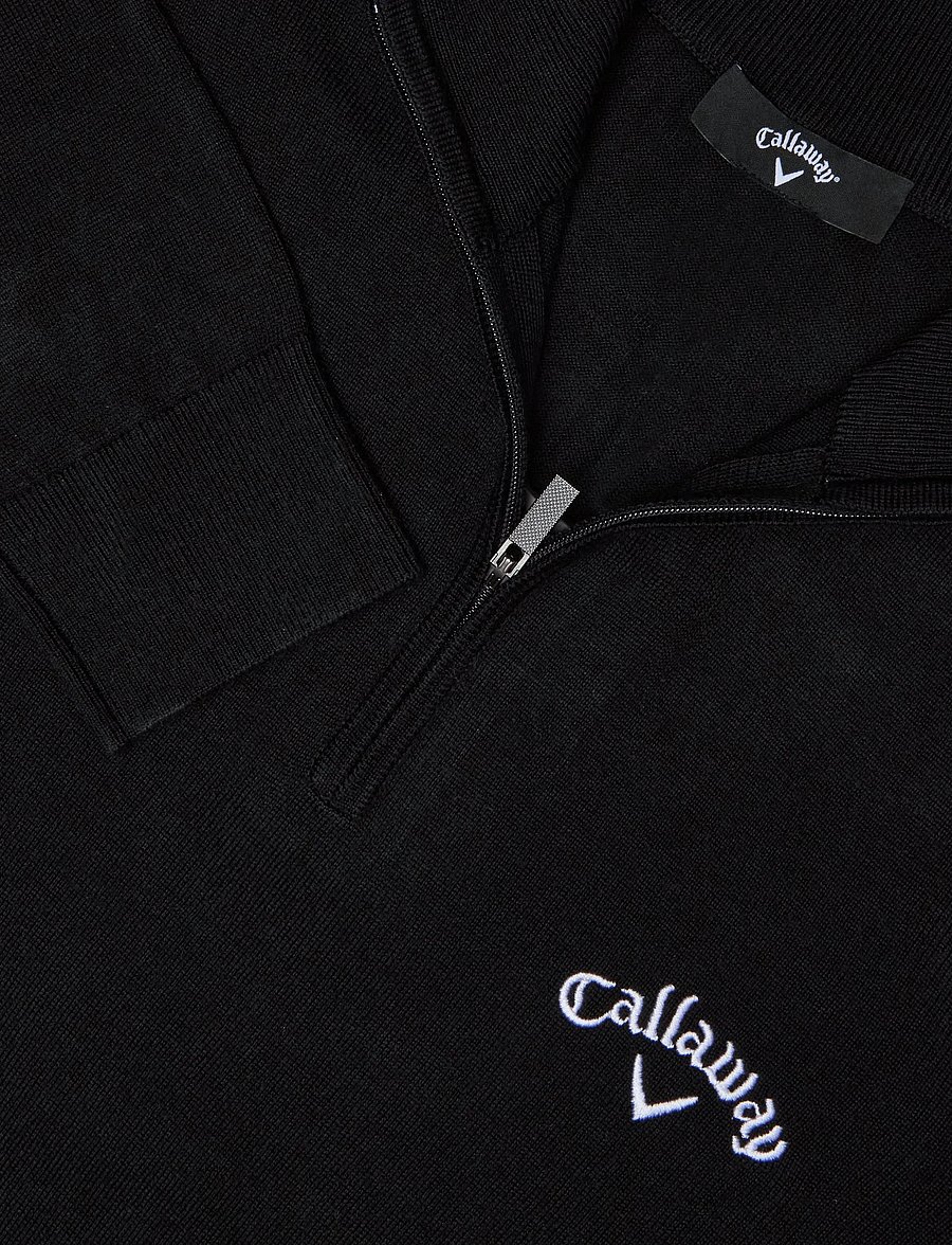 Callaway - 1/4 BLENDED MERINO ODYSSEY SWEATER - kampsunid ja vahekihid - black ink - 2