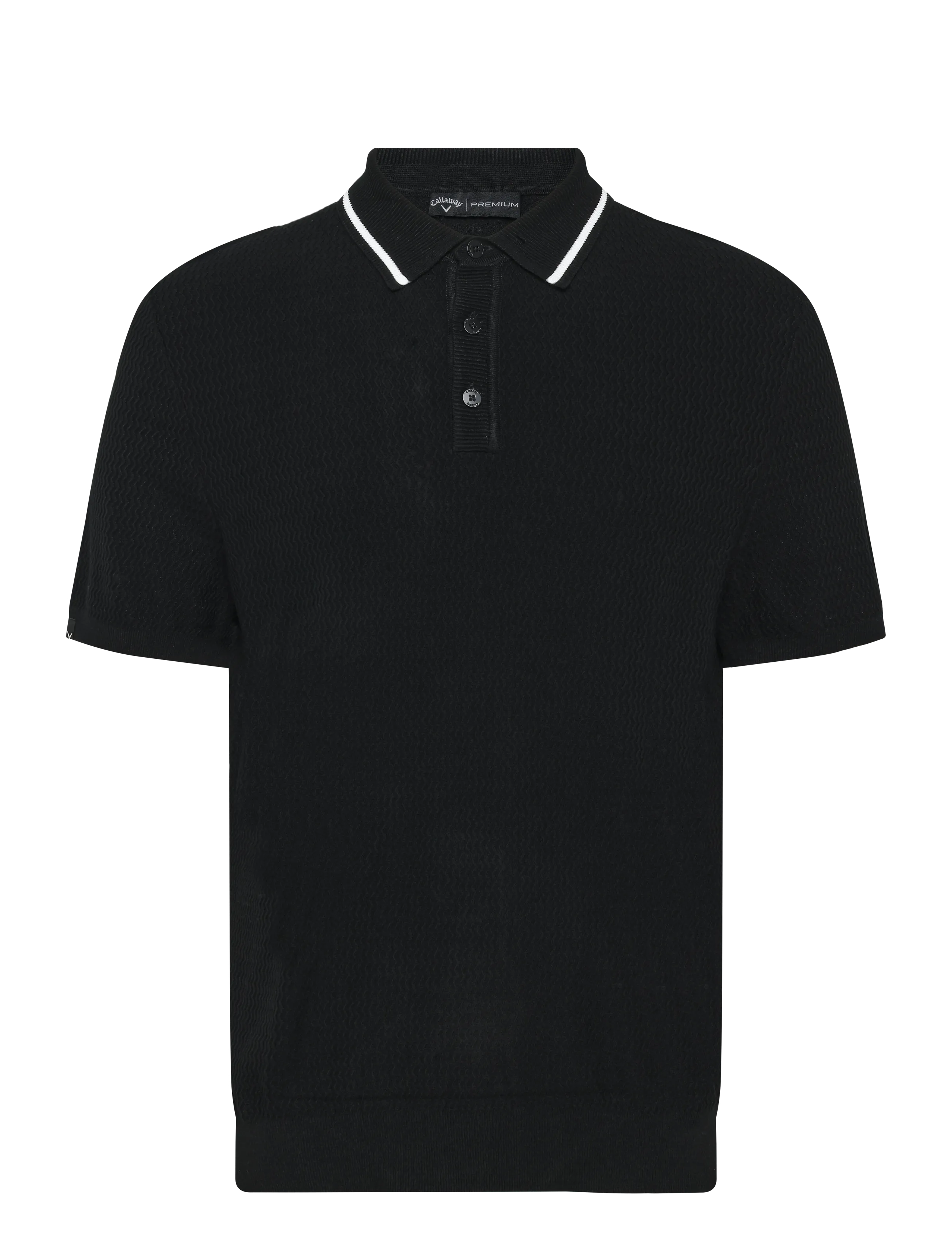 Callaway TEXTURED SWEATER POLO - Kurzärmelig - CAVIAR / black