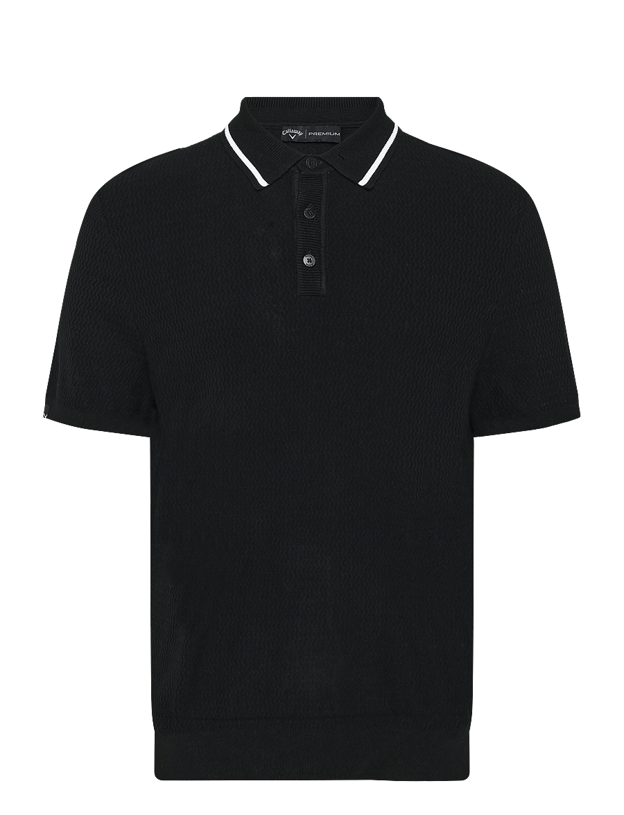 Callaway - TEXTURED SWEATER POLO - oberteile & t-shirts - caviar - 0