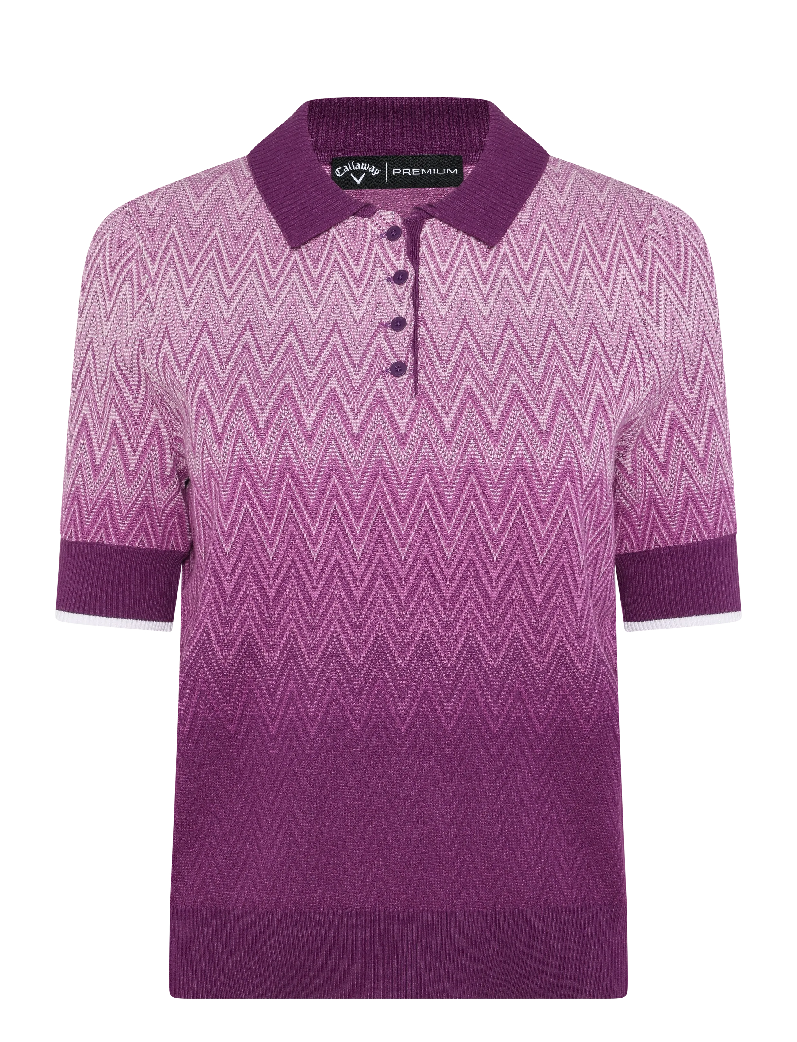 Callaway Women's Chevron  Long Sleeve Golf Sweater - Clothing - GLOXINIA / purple