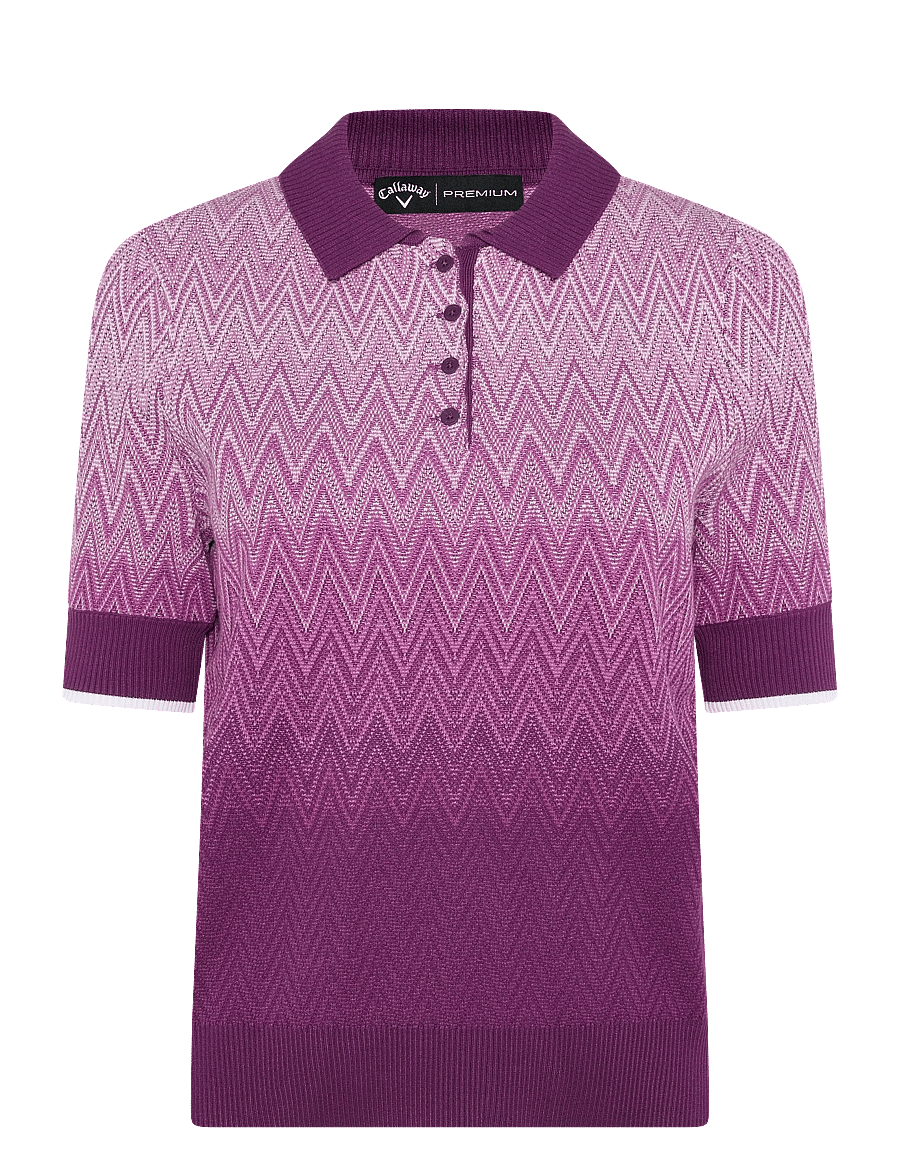 Callaway - Women's Chevron Long Sleeve Golf Sweater - oberteile & t-shirts - gloxinia - 0