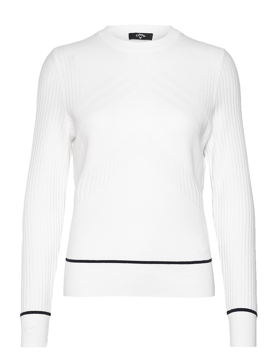 Callaway - Chev Sweater with Tipping - brilliant white - 1