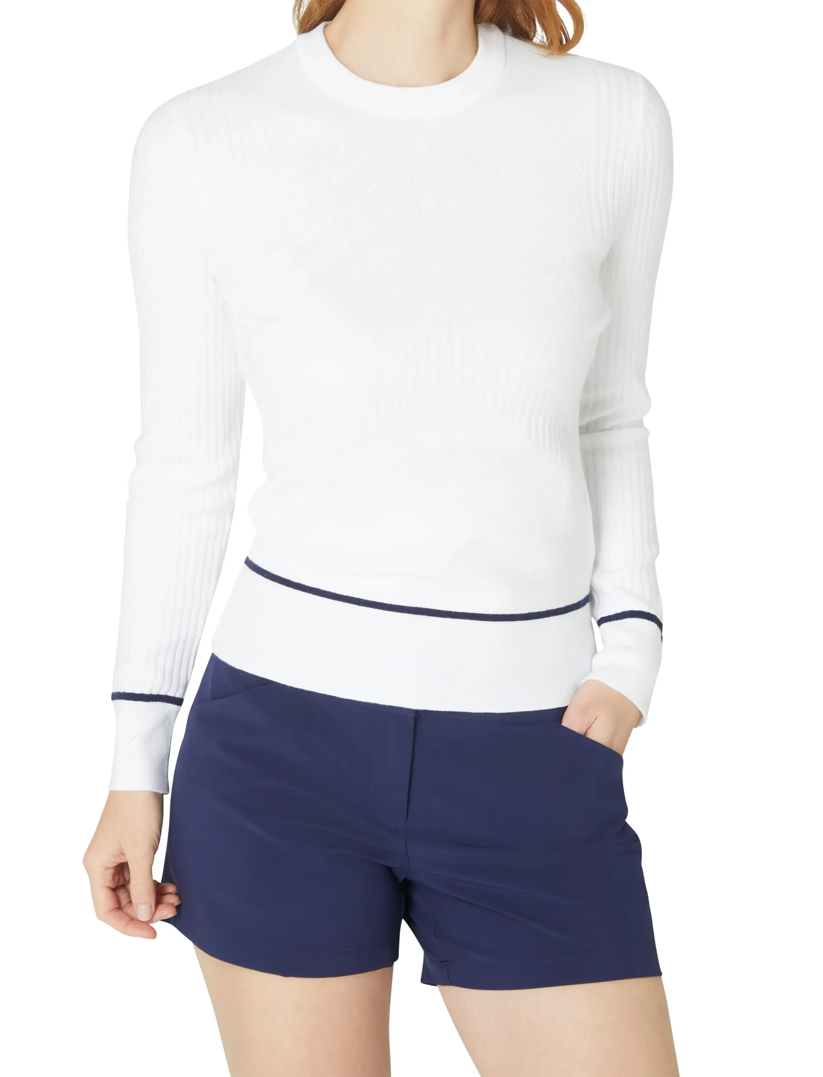 Callaway - Chev Sweater with Tipping - brilliant white - 4