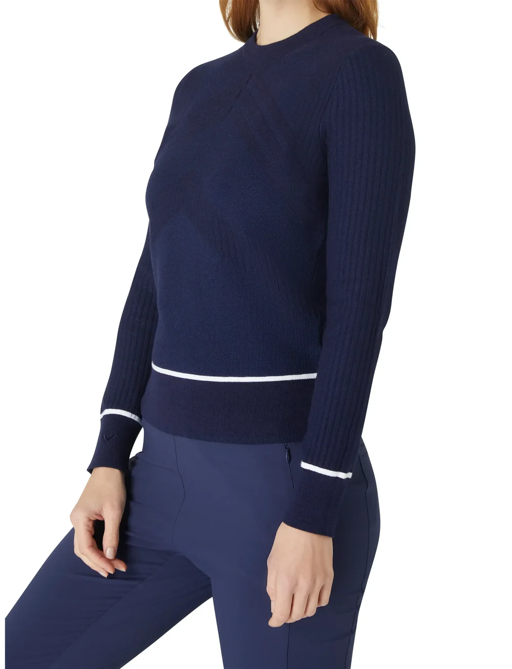 Callaway - Chev Sweater with Tipping - oberteile - peacoat - 4
