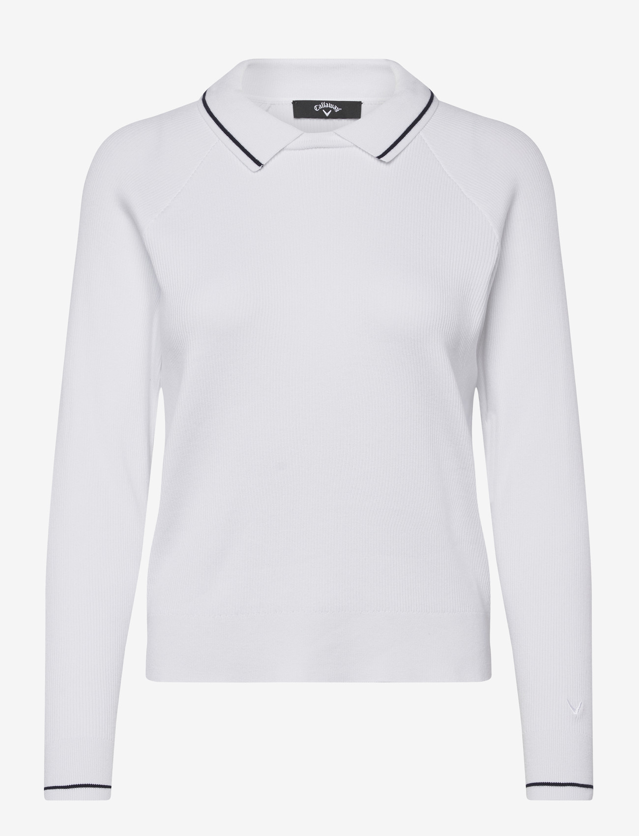 Callaway - Collared Knit Sweater - sweatshirts - brilliant white - 0