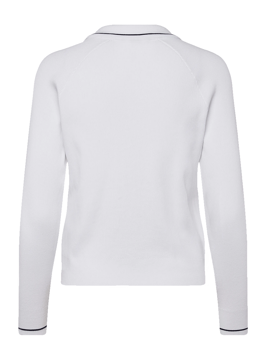 Callaway - Collared Knit Sweater - sweatshirts - brilliant white - 1