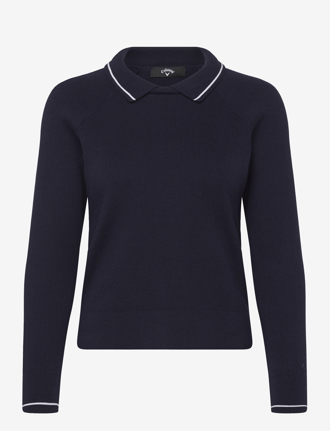 Callaway - Collared Knit Sweater - sweatshirts - peacoat - 0