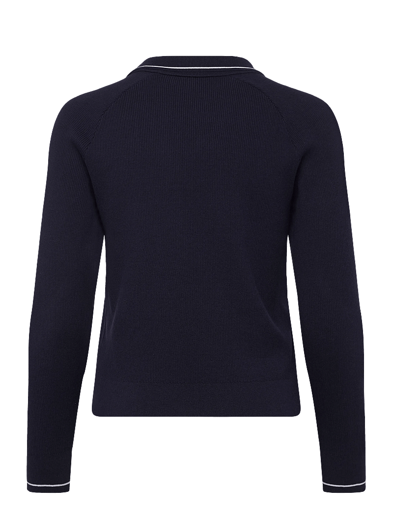 Callaway - Collared Knit Sweater - sweatshirts - peacoat - 1