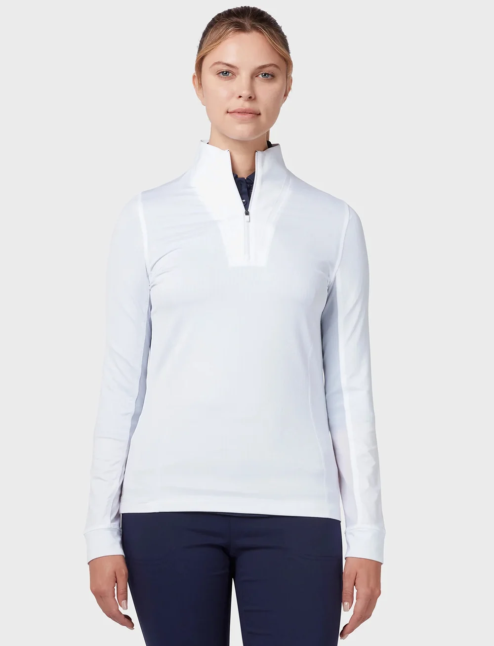 Callaway - 1/4 zip chev top - tops - brilliant white - 0