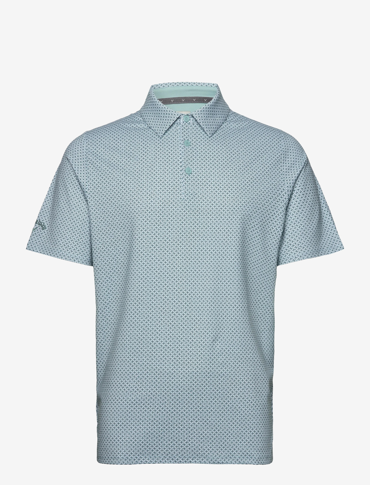 Callaway - Textured Chev Printed Polo - oberteile & t-shirts - aquifer - 1