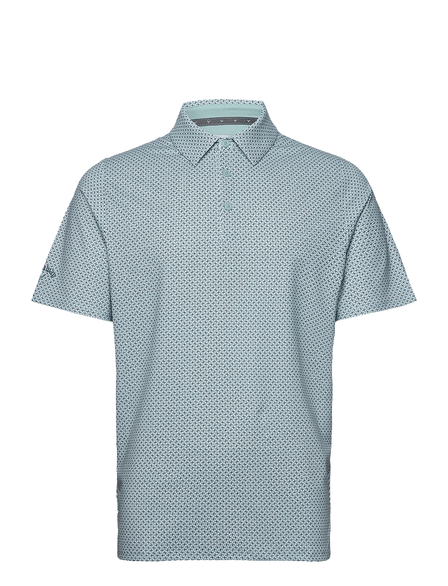 Callaway - Textured Chev Printed Polo - aquifer - 1