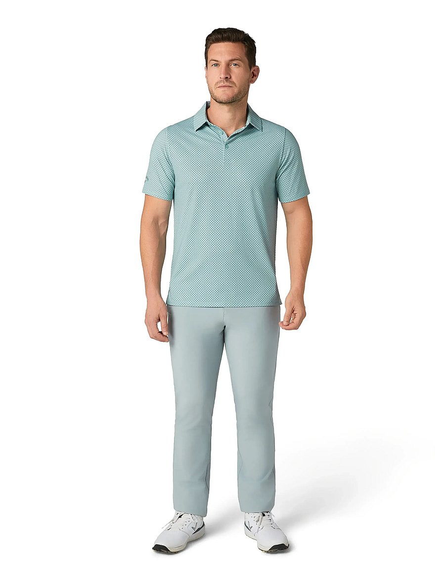 Callaway - Textured Chev Printed Polo - aquifer - 0