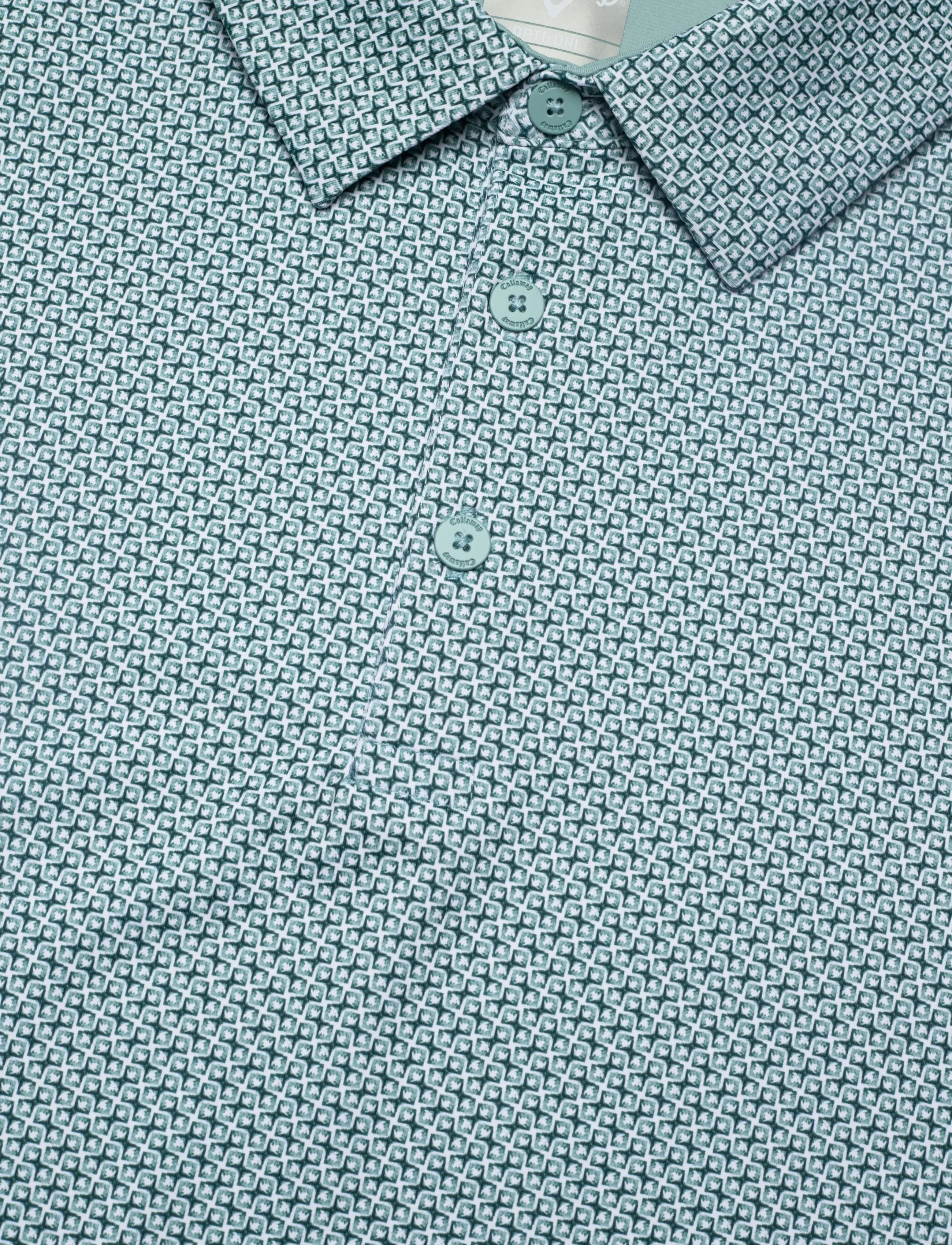 Callaway - Textured Chev Printed Polo - aquifer - 4