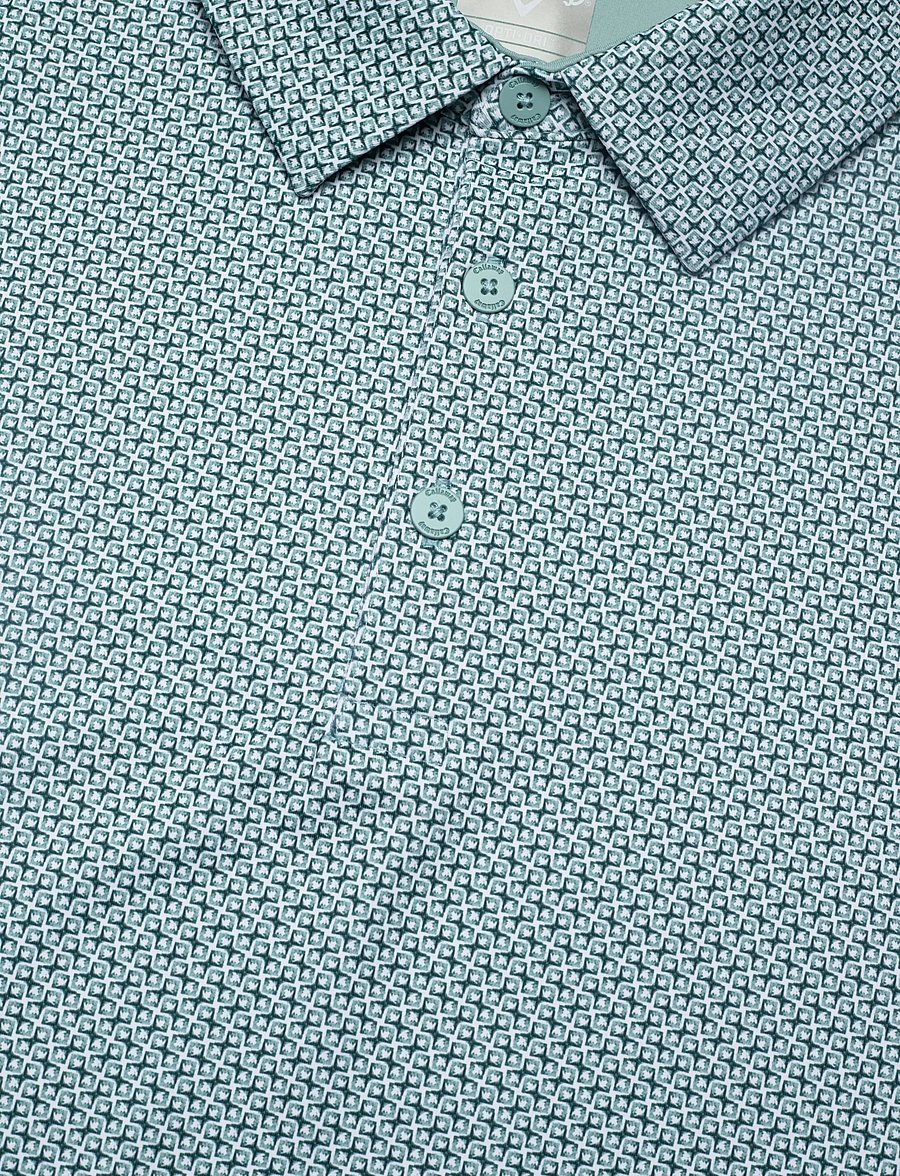 Callaway - Textured Chev Printed Polo - aquifer - 4