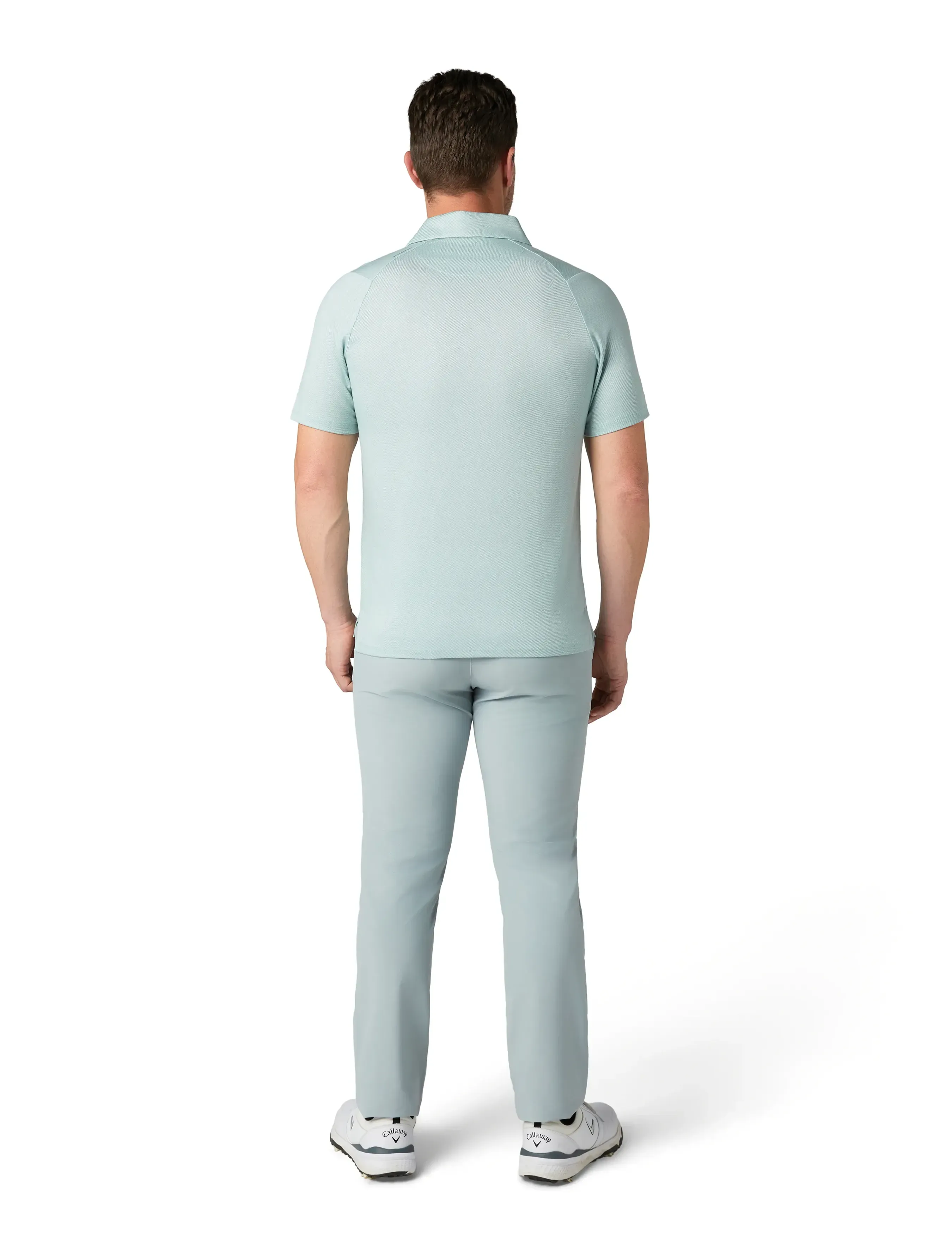 Callaway - Chev Twill Jacquard Polo - aquifer - 3