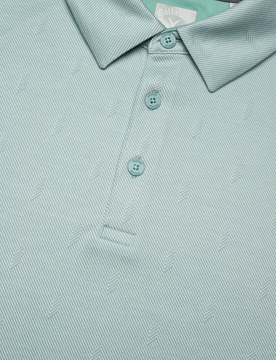 Callaway - Chev Twill Jacquard Polo - aquifer - 4