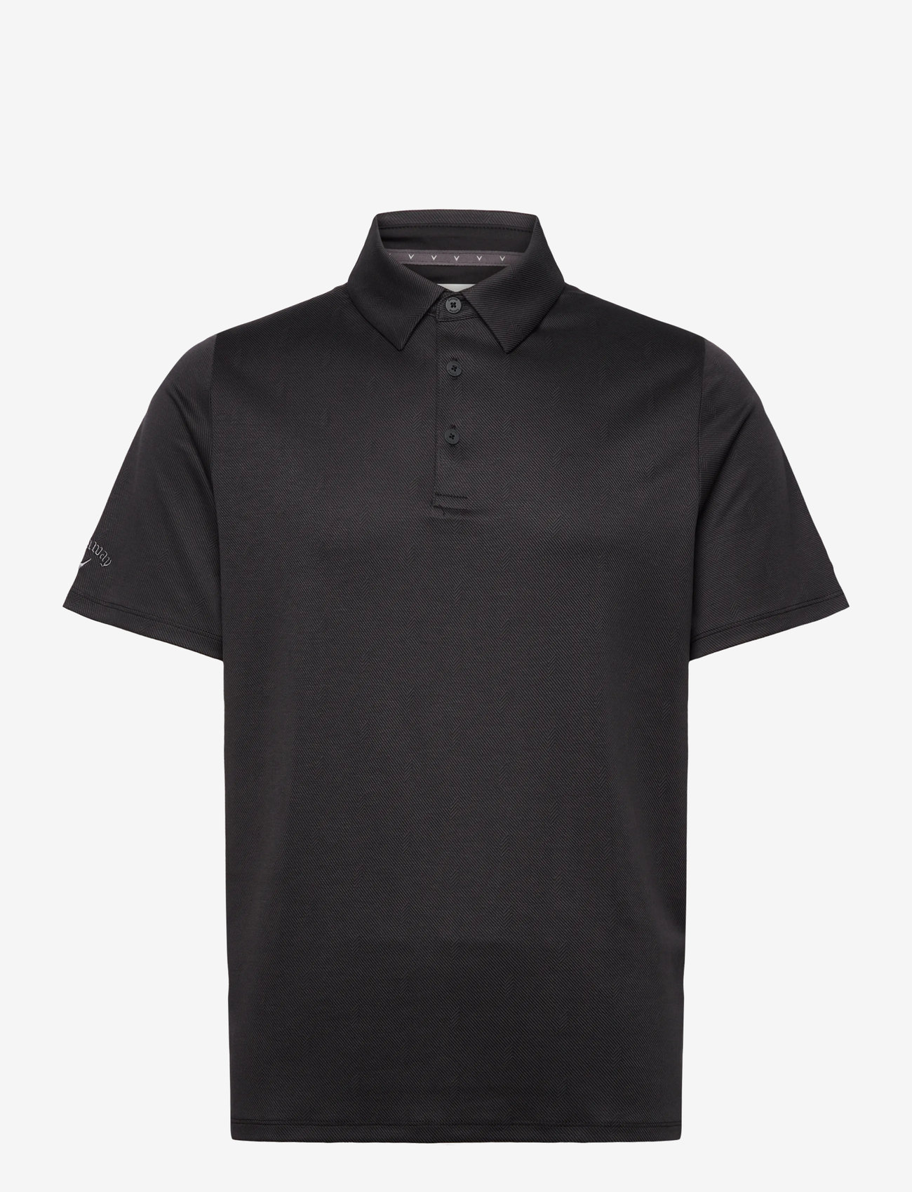Callaway - Chev Twill Jacquard Polo - oberteile & t-shirts - caviar - 1