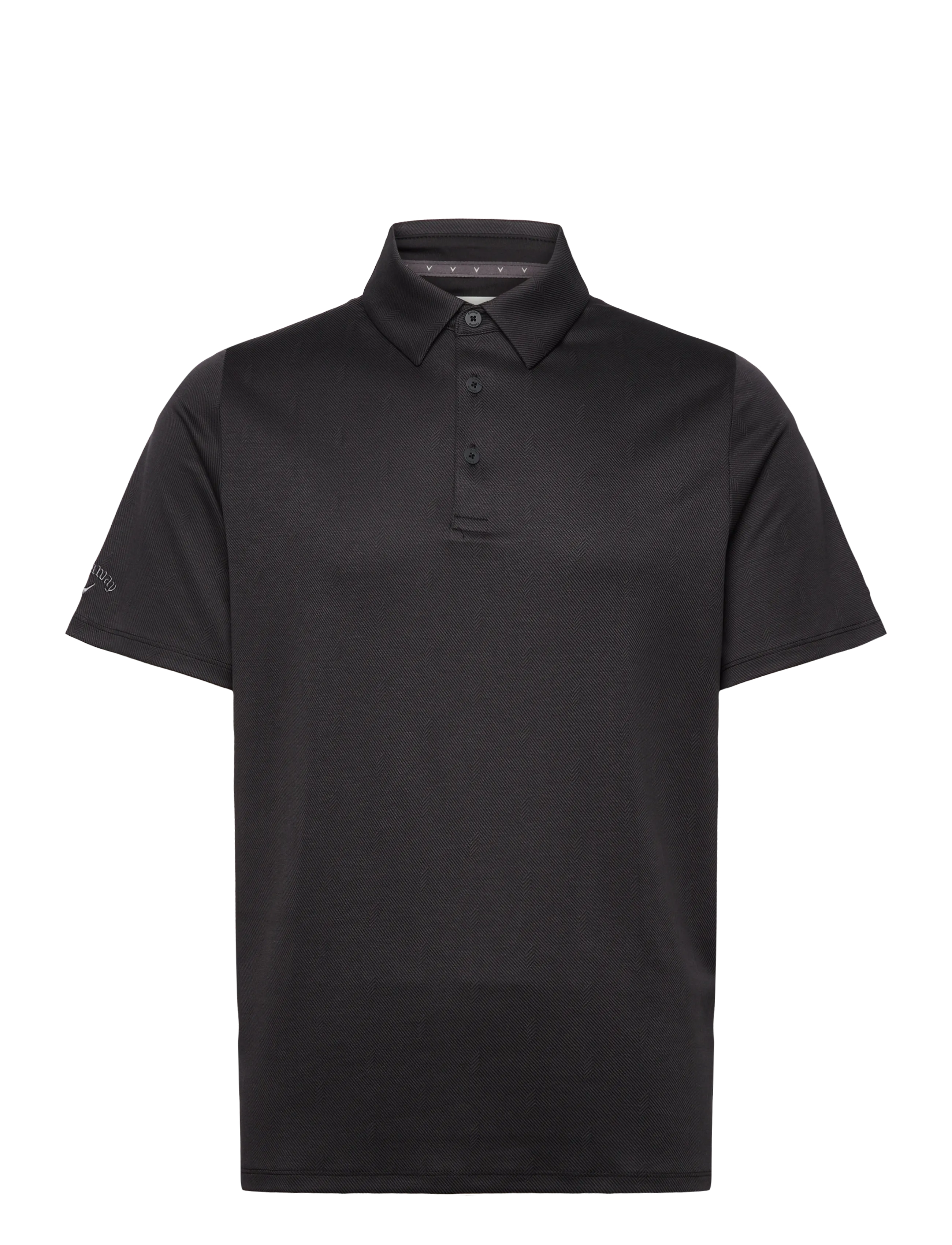 Chev Twill Jacquard Polo - CAVIAR