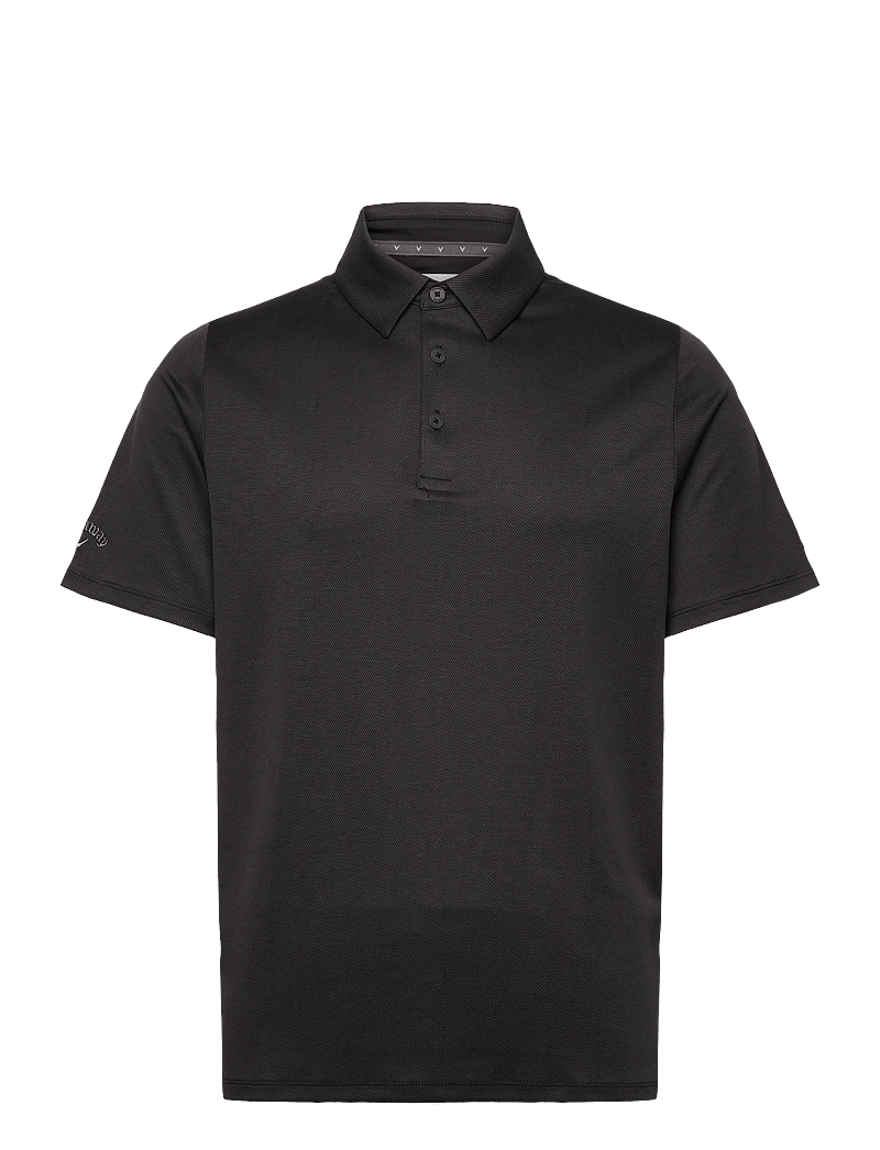 Callaway - Chev Twill Jacquard Polo - oberteile & t-shirts - caviar - 1