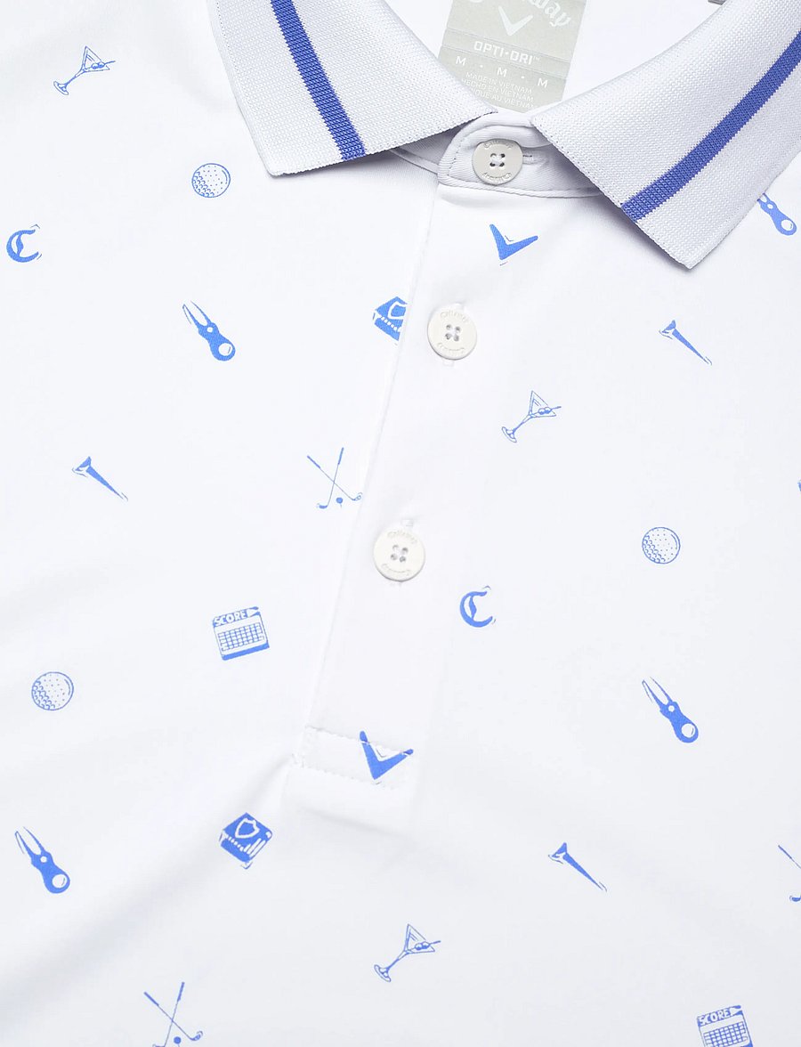Callaway - Memento Print Polo - bright white - 4