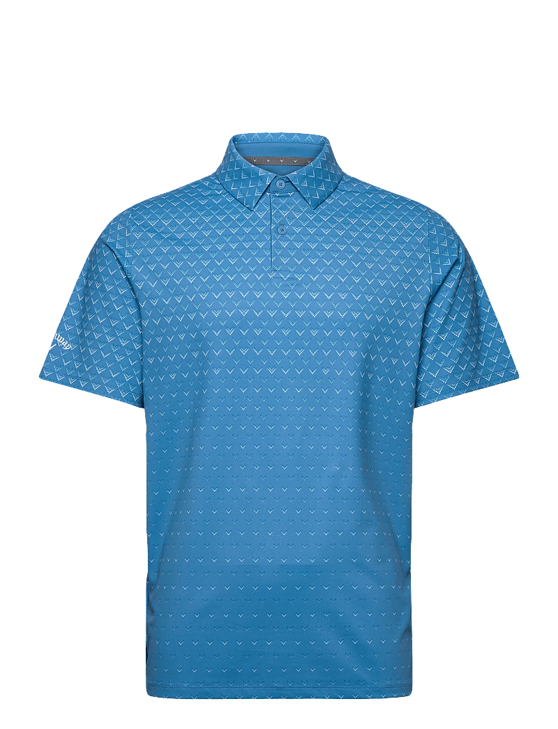 Callaway - Engineered Chev Ombre Print Polo - oberteile & t-shirts - cendre blue - 1