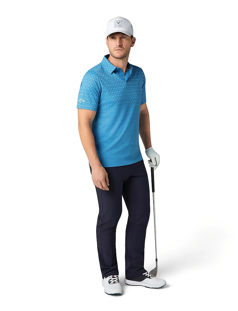 Callaway - Engineered Chev Ombre Print Polo - alussärgid ja t-särgid - cendre blue - 0