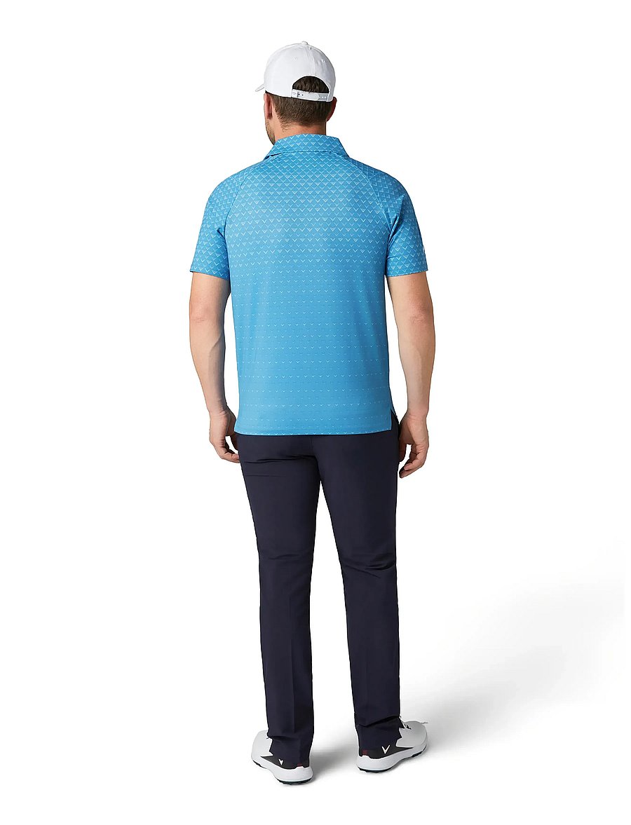 Callaway - Engineered Chev Ombre Print Polo - oberteile & t-shirts - cendre blue - 3