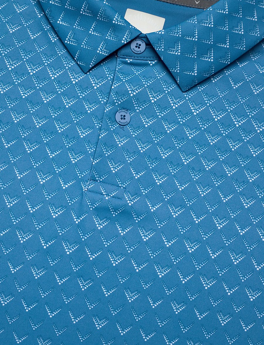 Callaway - Engineered Chev Ombre Print Polo - oberteile & t-shirts - cendre blue - 4