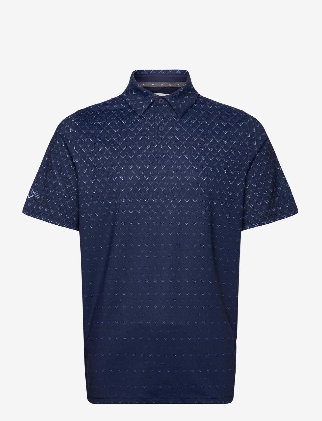 Callaway - Engineered Chev Ombre Print Polo - polos - peacoat - 1