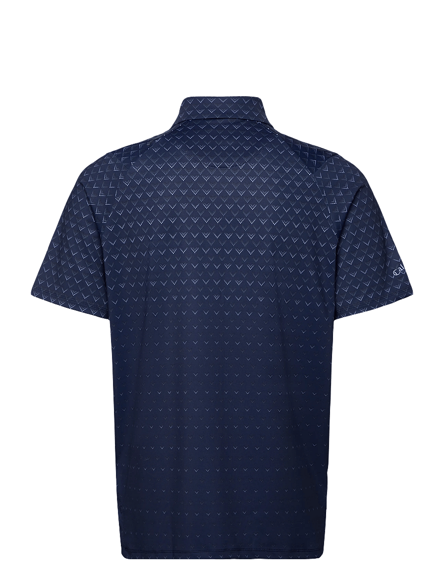 Callaway - Engineered Chev Ombre Print Polo - toppe & t-shirts - peacoat - 2