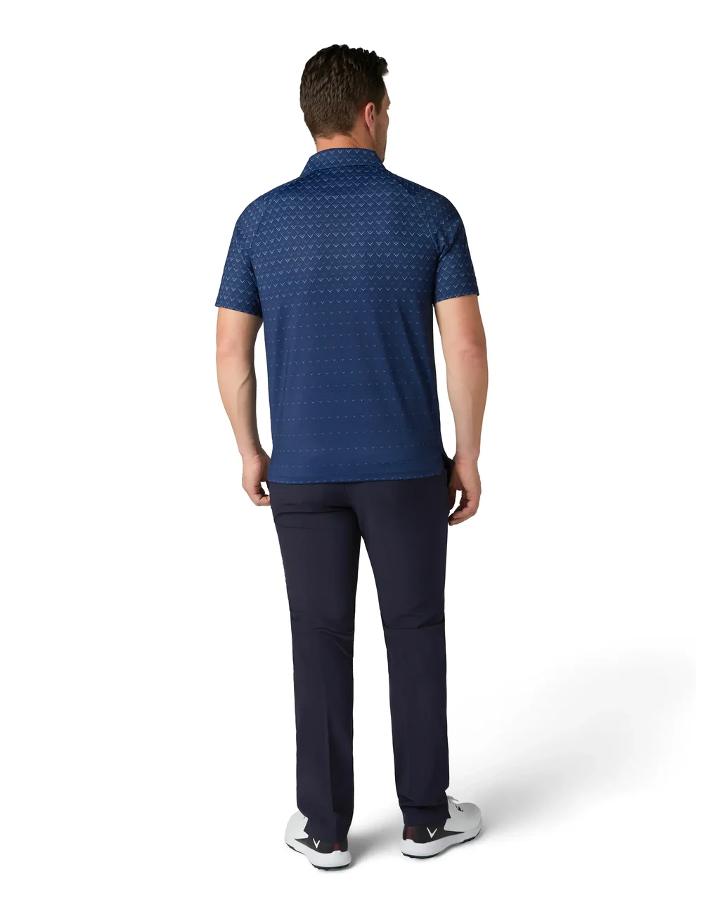 Callaway - Engineered Chev Ombre Print Polo - alussärgid ja t-särgid - peacoat - 3