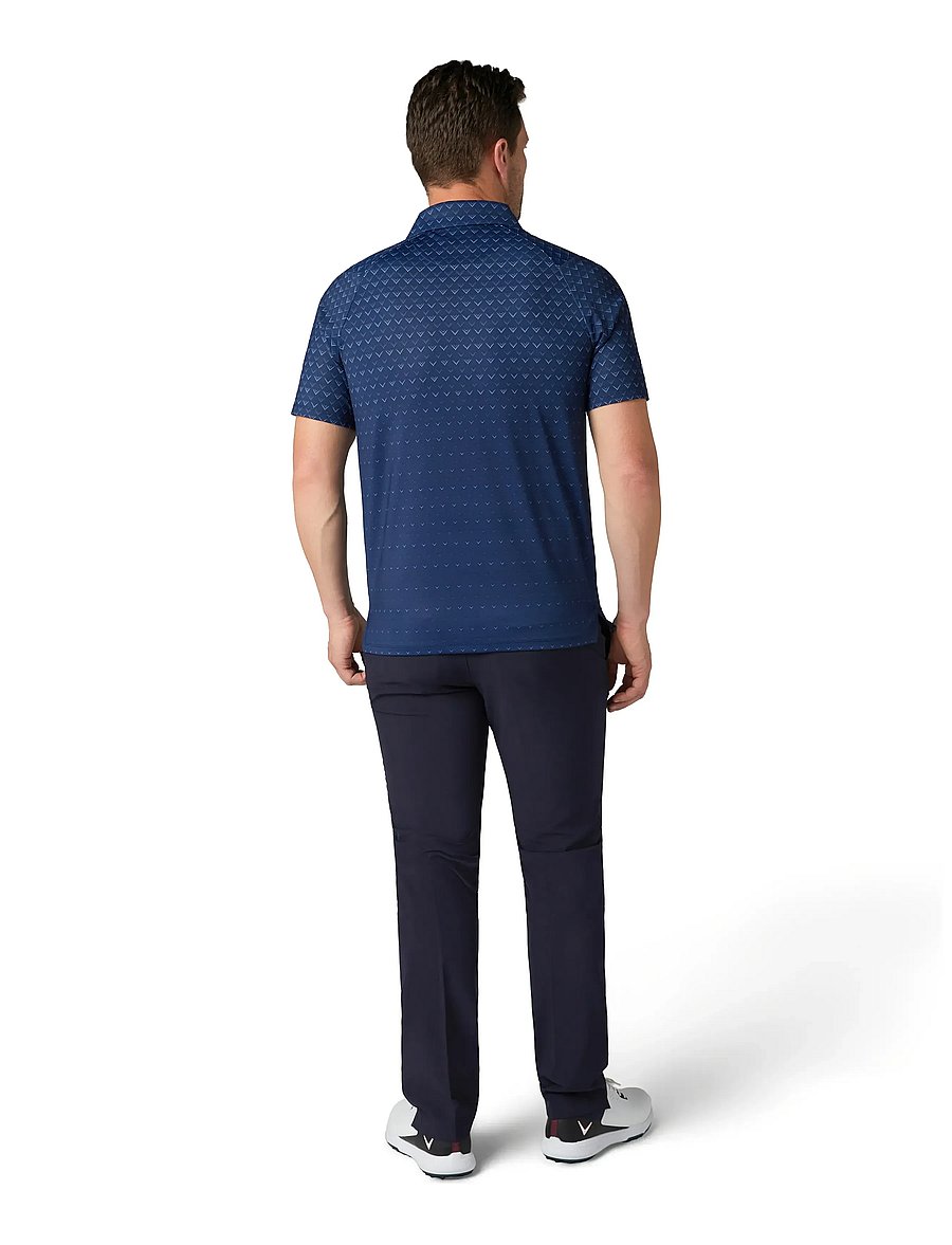 Callaway - Engineered Chev Ombre Print Polo - toppe & t-shirts - peacoat - 3