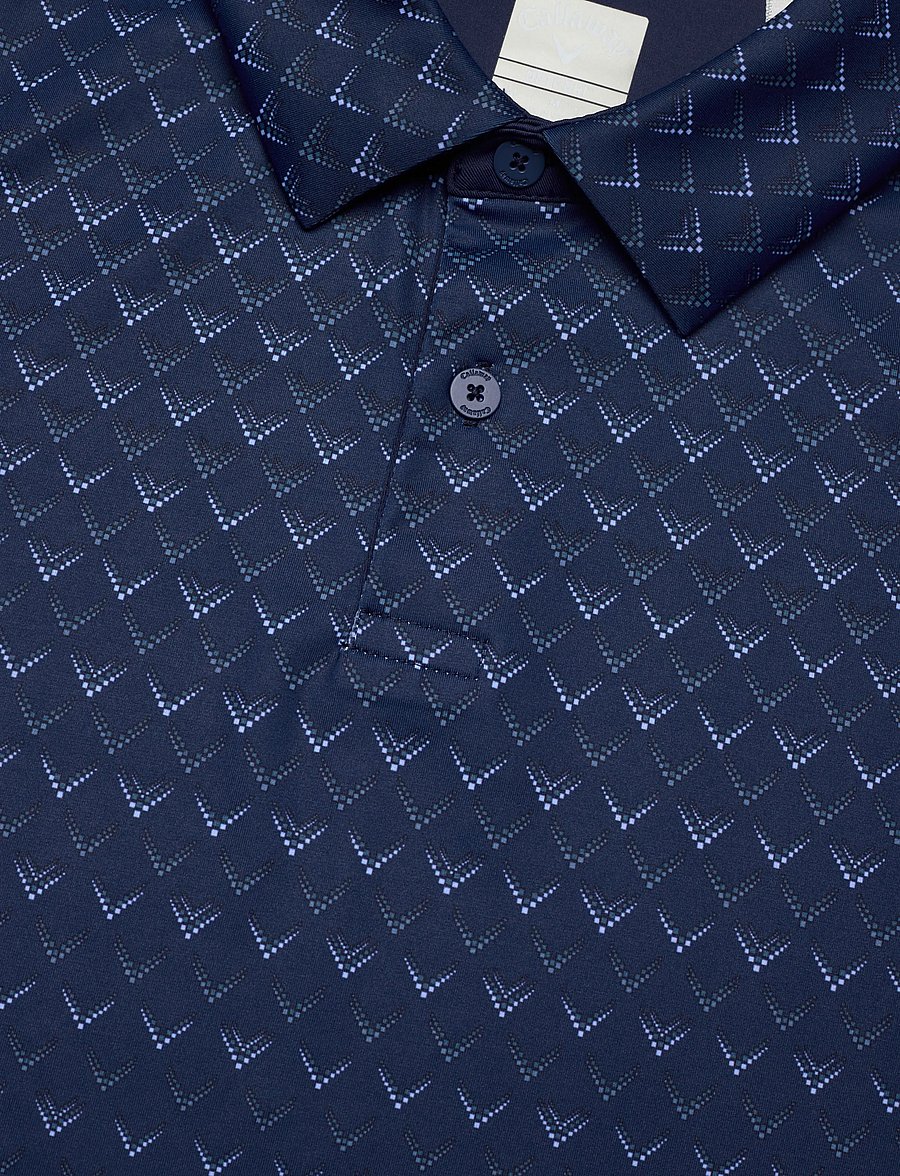 Callaway - Engineered Chev Ombre Print Polo - toppe & t-shirts - peacoat - 4