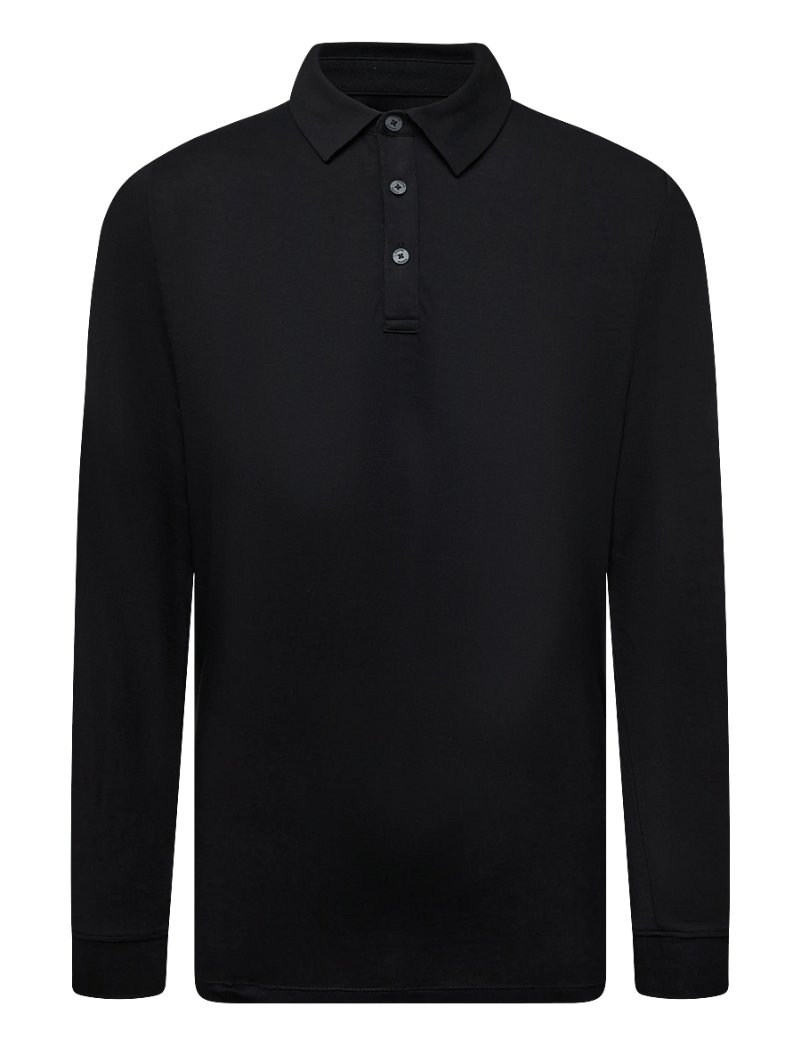 Callaway - SOFT TOUCH LONG SLEEVE KNIT POLO - alussärgid ja t-särgid - caviar - 0