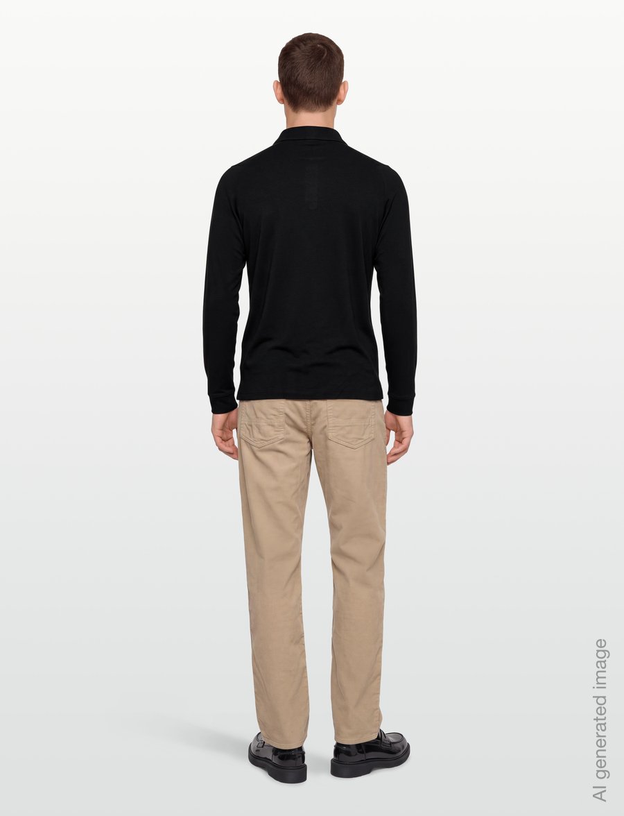Callaway - SOFT TOUCH LONG SLEEVE KNIT POLO - polos - caviar - 4