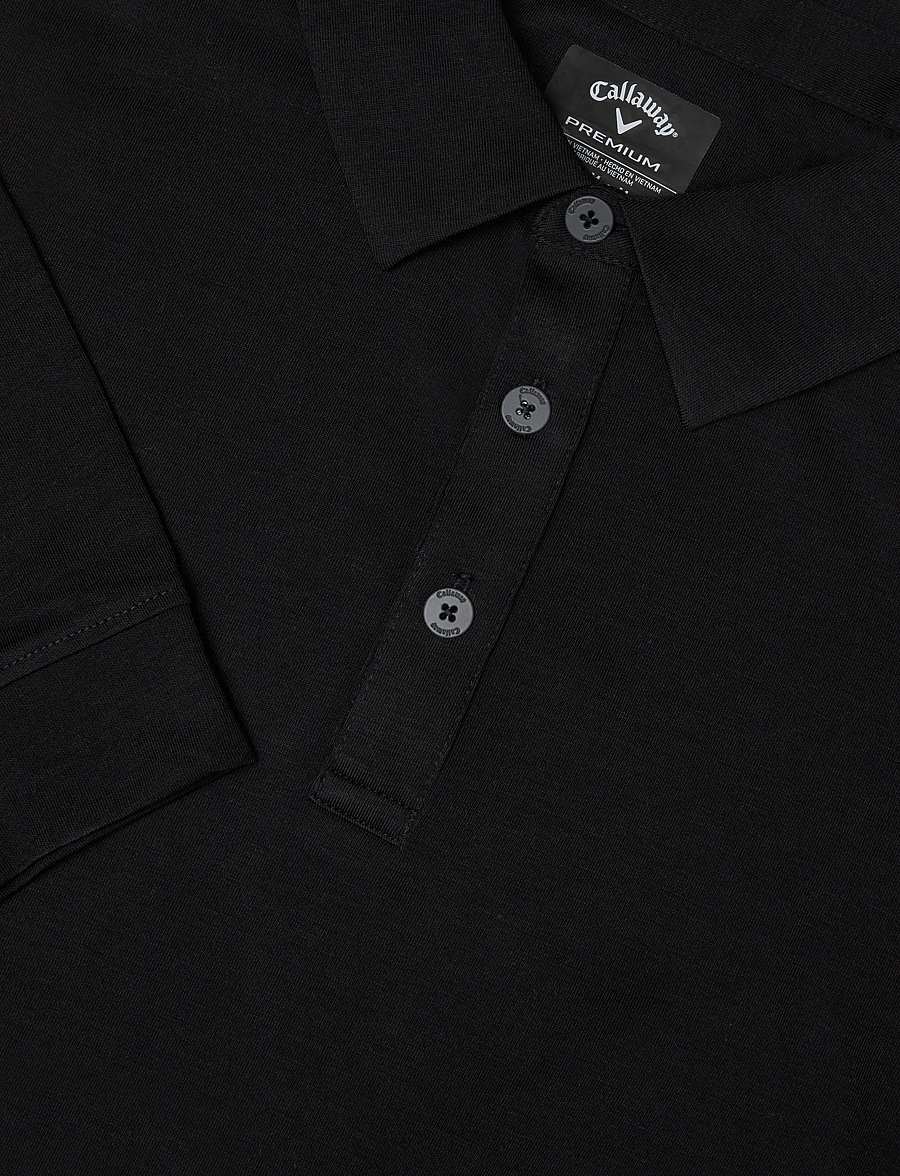 Callaway - SOFT TOUCH LONG SLEEVE KNIT POLO - alussärgid ja t-särgid - caviar - 2