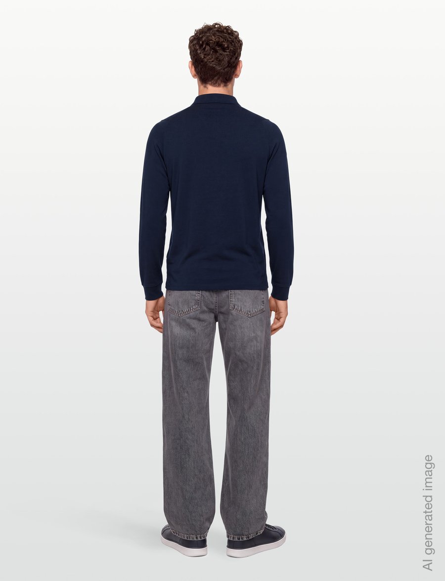 Callaway - SOFT TOUCH LONG SLEEVE KNIT POLO - toppe & t-shirts - peacoat - 4
