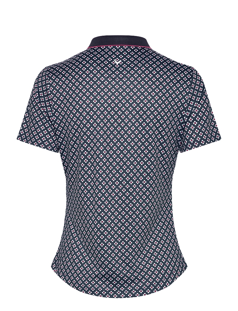 Callaway - Mini Geo Floral Polo - toppar & t-shirts - peacoat - 2