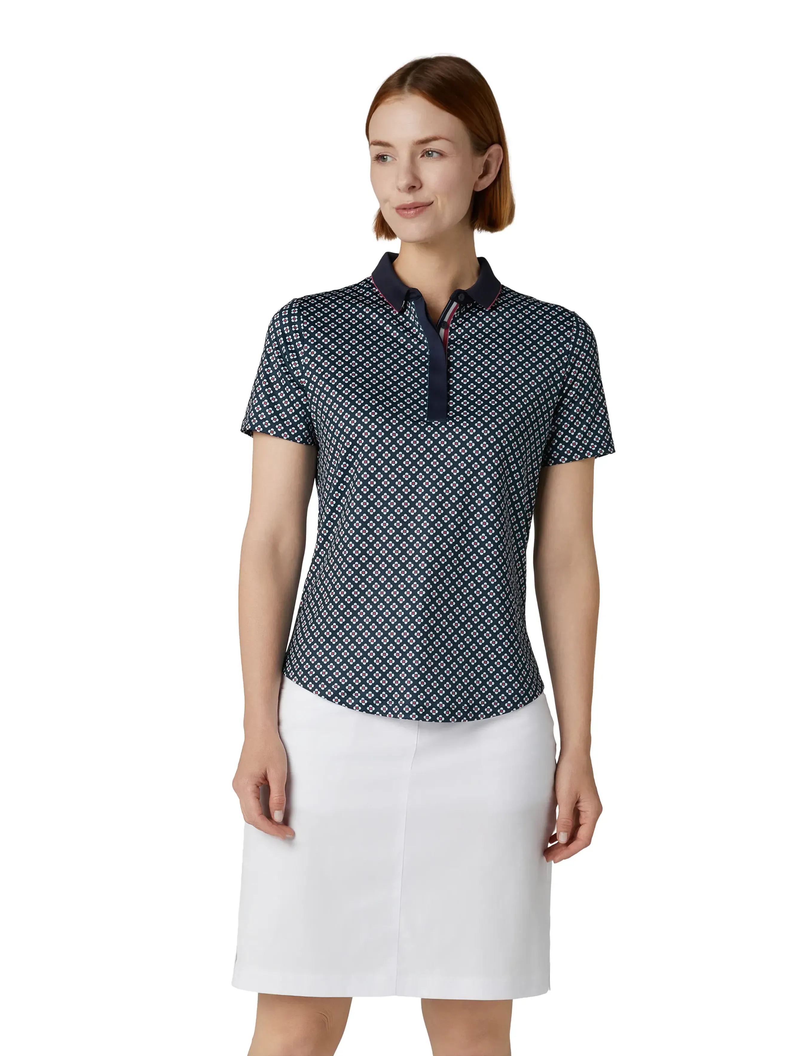 Callaway - Mini Geo Floral Polo - alussärgid ja t-särgid - peacoat - 4