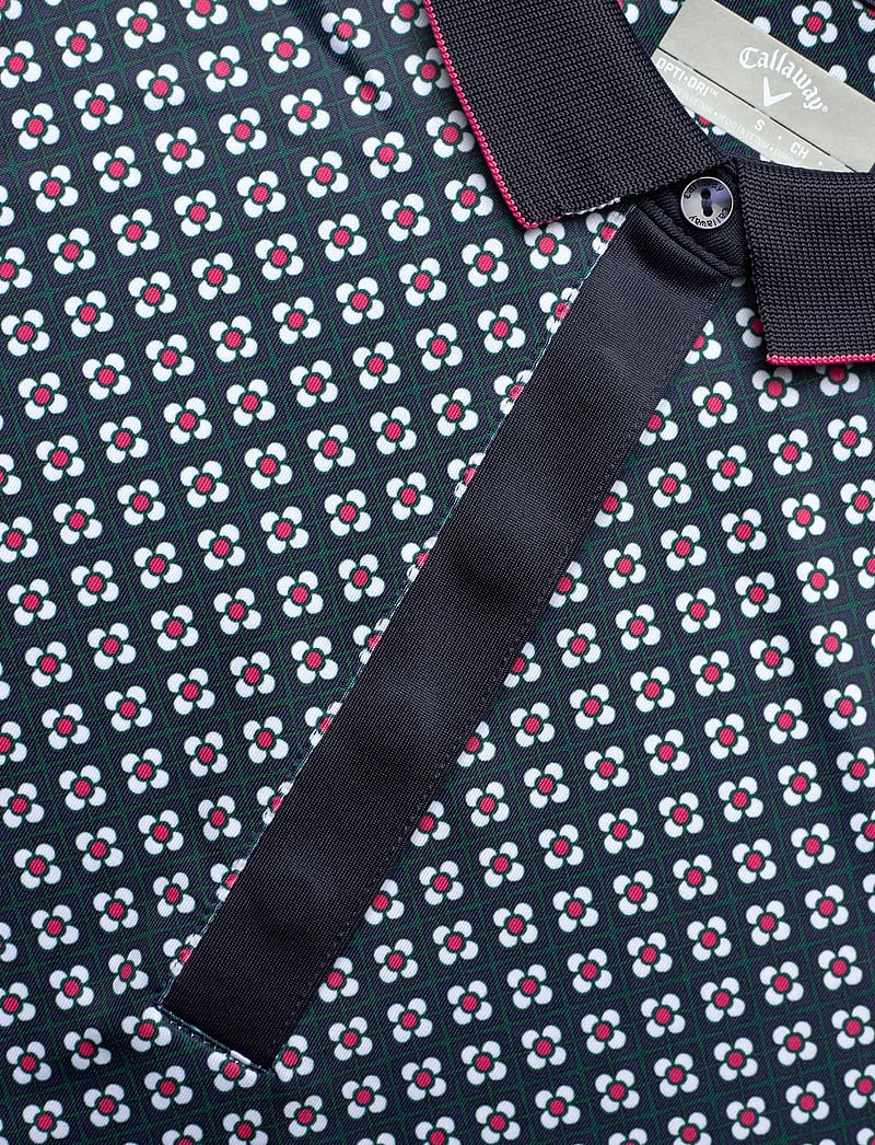 Callaway - Mini Geo Floral Polo - toppar & t-shirts - peacoat - 5