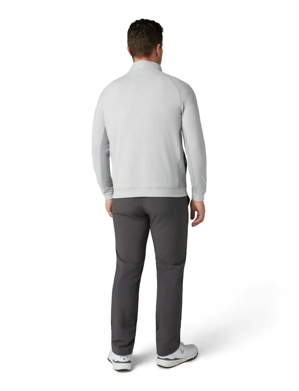 Callaway - Brushed Rib 1/4 Zip Pullover - oberteile - concrete htr - 3