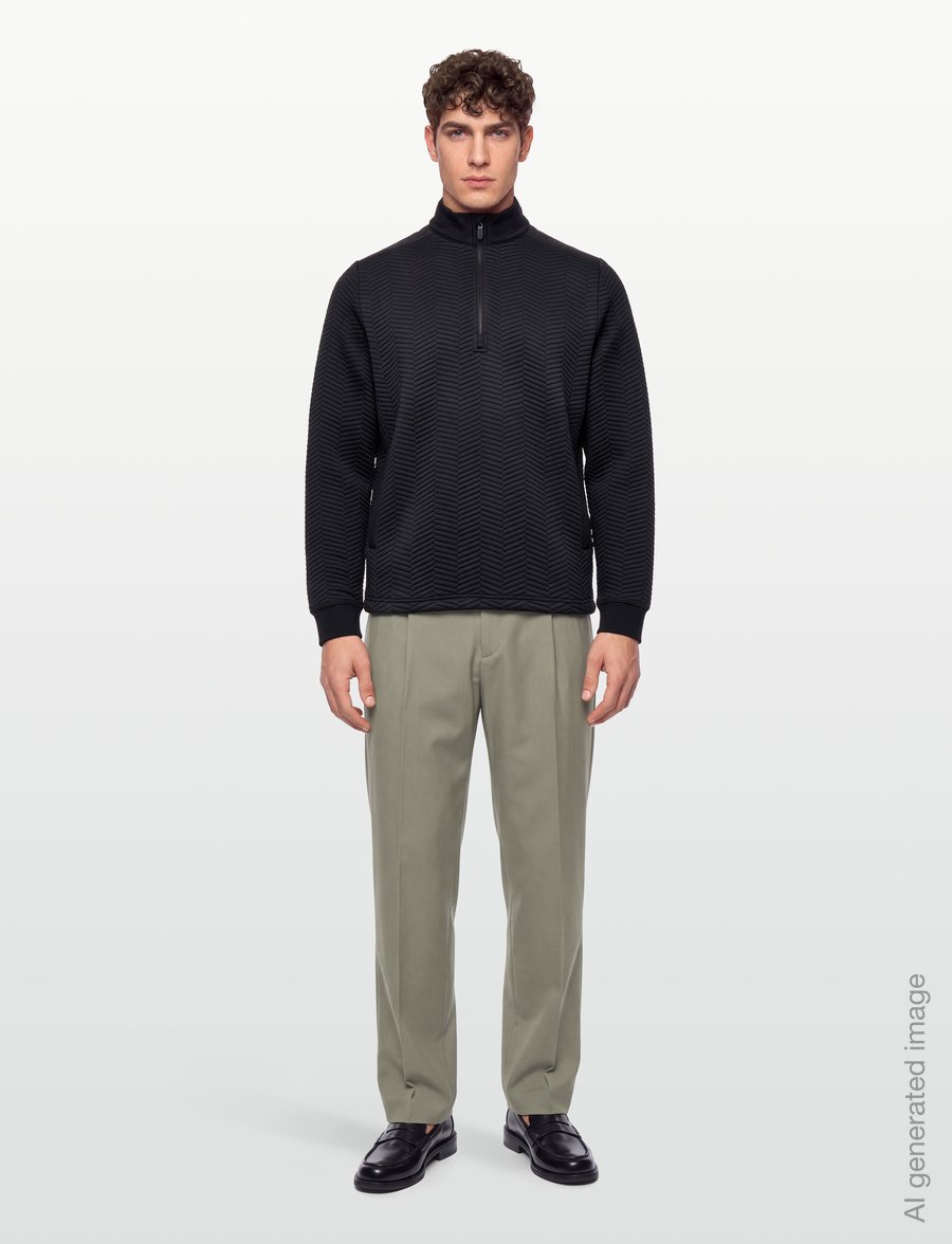 Callaway - MID LAYER CHEV PULLOVER - fleece & mellanlager - caviar - 0