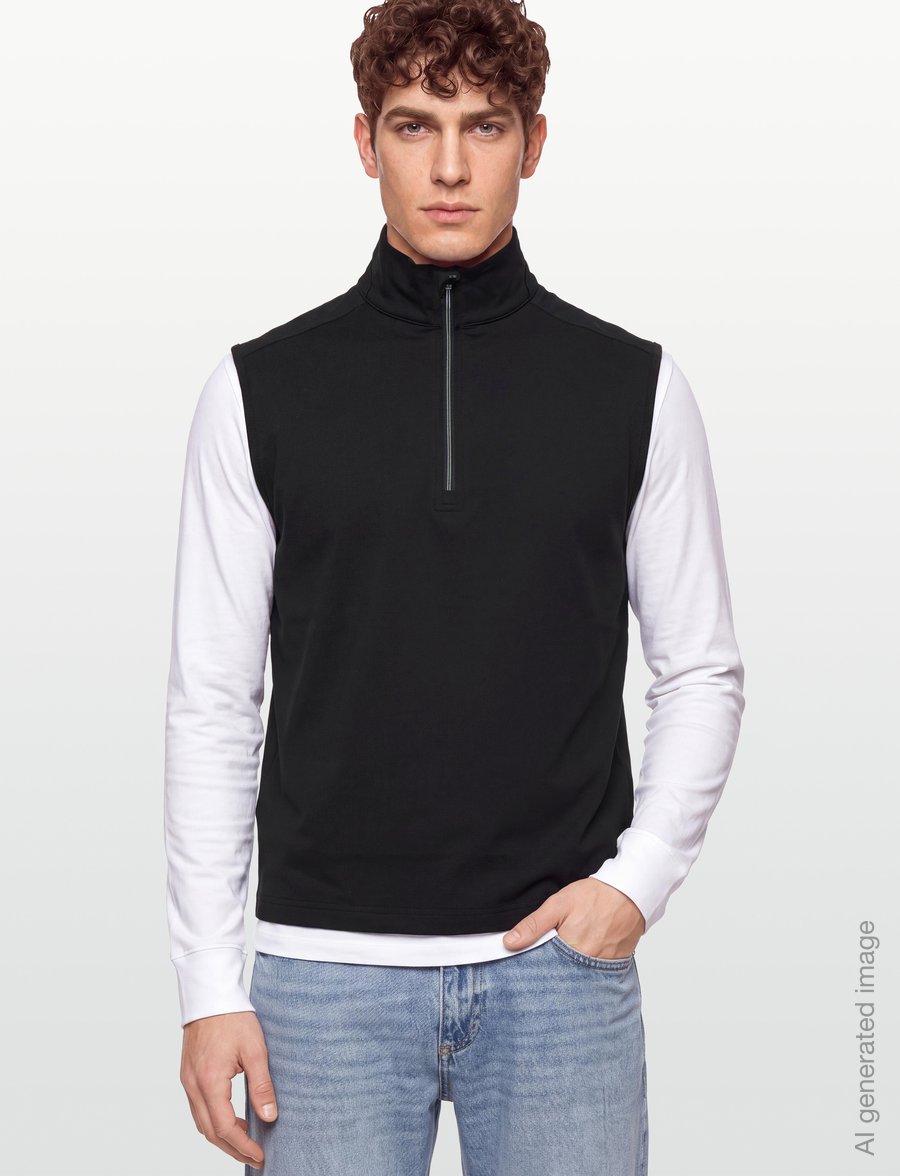 Callaway - LIGHTWEIGHT 1/4 ZIP VEST - outdoor - caviar - 3