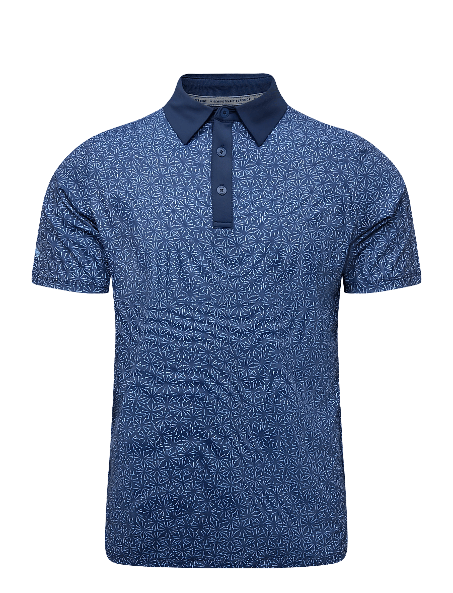 Callaway - CONFETTI TEES PRINT POLO - alussärgid ja t-särgid - peacoat - 0