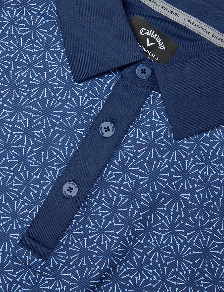 Callaway - CONFETTI TEES PRINT POLO - alussärgid ja t-särgid - peacoat - 2