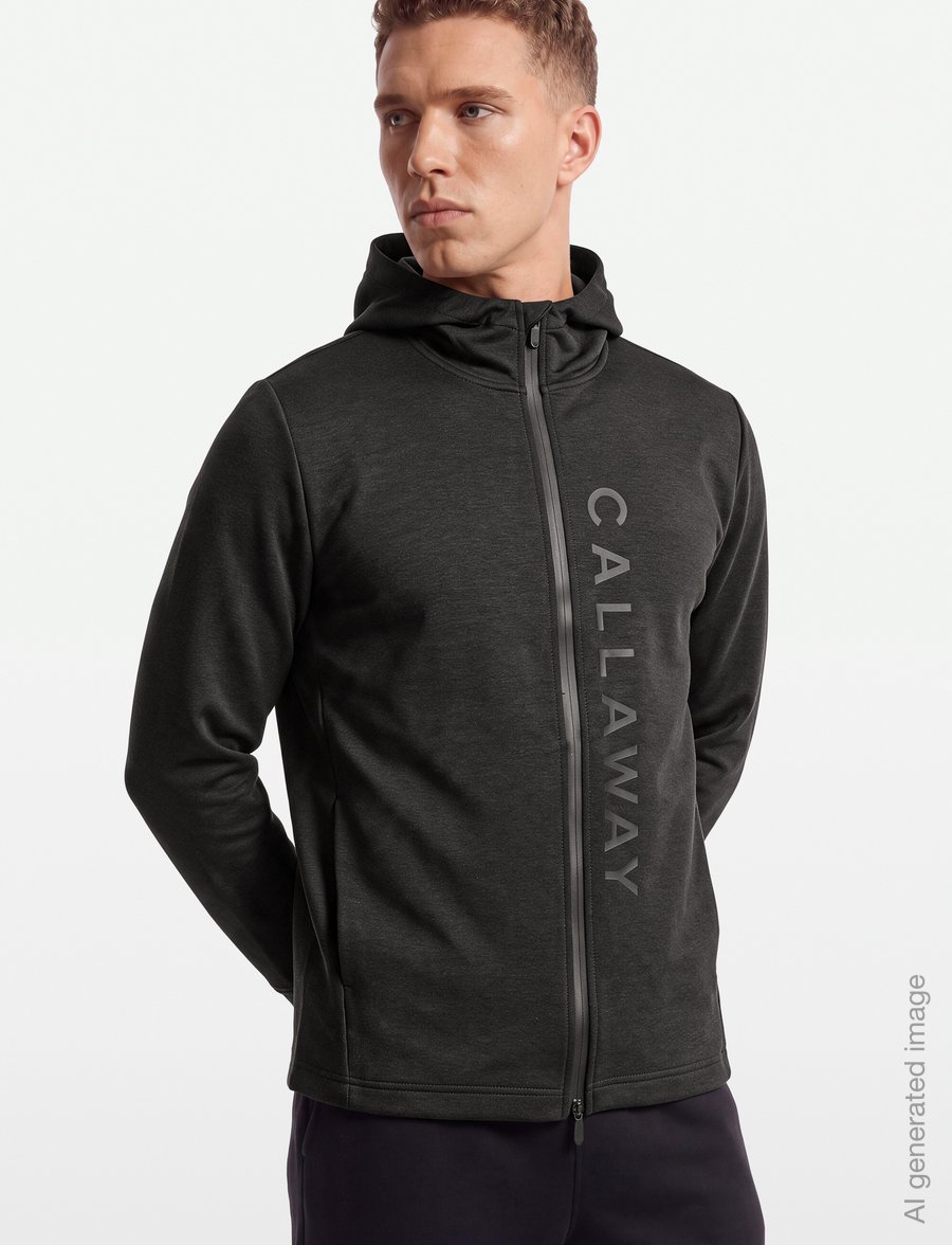 Callaway - LYOCELL HOODIE - pulls a capuche - black heather - 3