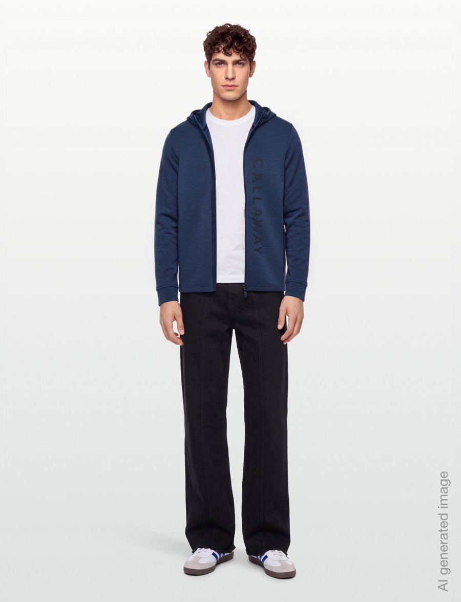 Callaway - LYOCELL HOODIE - tops - peacoat heather - 0